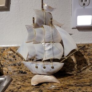 Elegant Shell Sailboat Decor